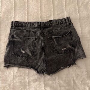 High-Rise Washed DARK GREY Denim Women’s Shorts